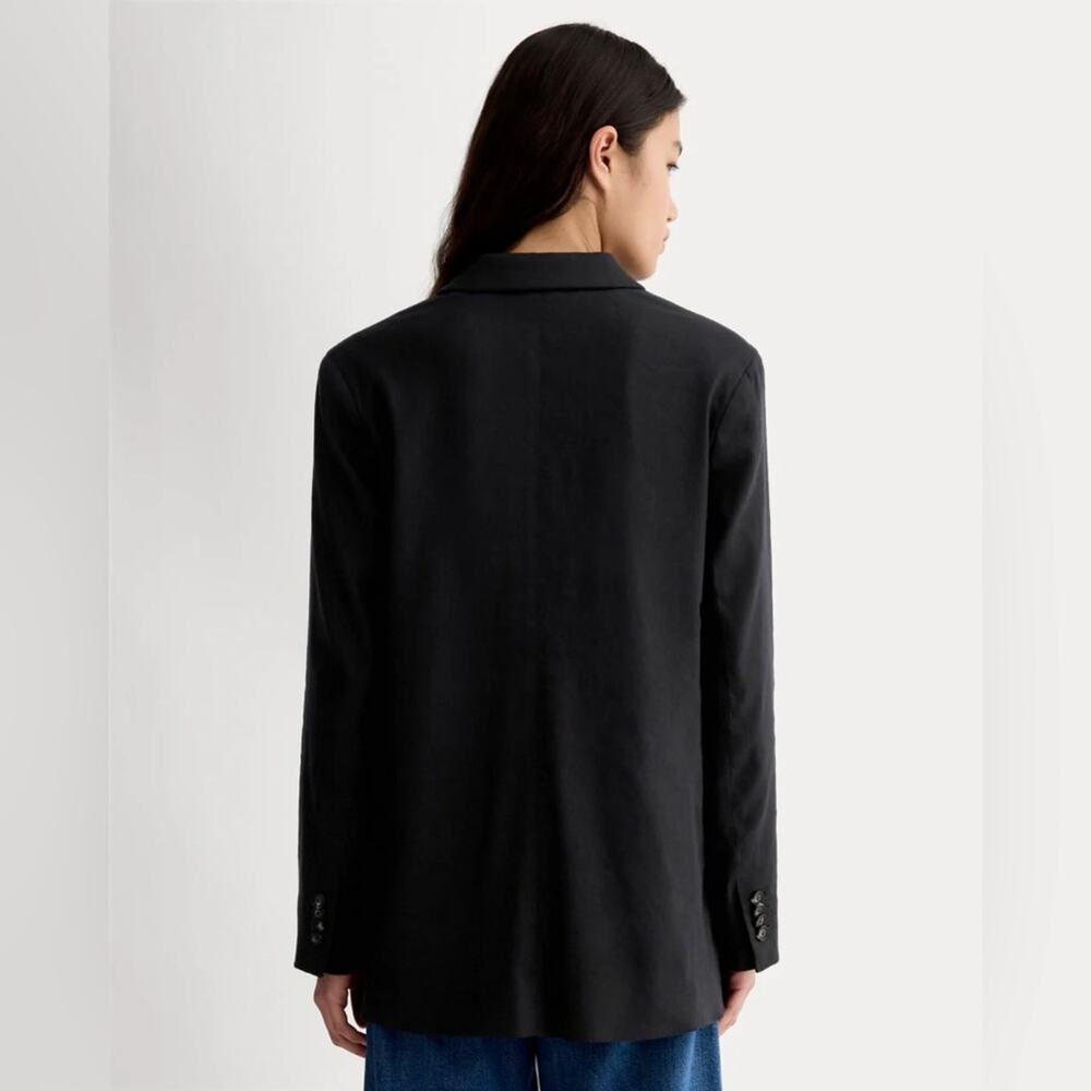 Everlane TENCEL Oversized Blazer Black Size 10 NWOT Sustainable Structured - Picture 6 of 11